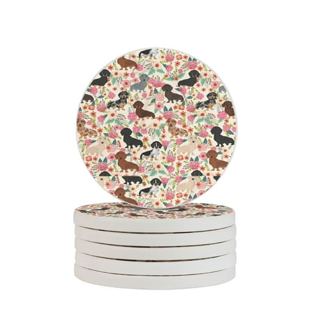Circular Drink Coasters Set Dachshund Flowers Dog Breeding Pet Pattern Beautiful Home Decor Diatomite Heat-Resistant Diatomite Protect Table Countertop
Circular Drink Coasters Set Dachshund Flowers Dog Breeding Pet Pattern Beautiful Home Decor Diatomite Heat-Resistant Diatomite Protect Table Countertop