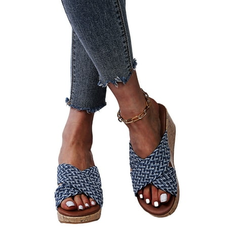 Fangasis Women s Platform Wedges Sandals Casual Cross Strap Slide Sandals Outdoor Indoor Slippers Slip on Open Toe Walking Shoes
Fangasis Women s Platform Wedges Sandals Casual Cross Strap Slide Sandals Outdoor Indoor Slippers Slip on Open Toe Walking Shoes