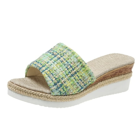 Youmylove Women Slide Slippers Fashion Summer Colorful Cloth Open Toe Slope Heel Roman Slippers Sandals Leisure Ladies Cozy Daily Walking
Youmylove Women Slide Slippers Fashion Summer Colorful Cloth Open Toe Slope Heel Roman Slippers Sandals Leisure Ladies Cozy Daily Walking