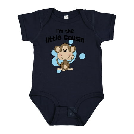 Inktastic I m the Little Cousin-monkey-blu Gift Baby Boy Bodysuit