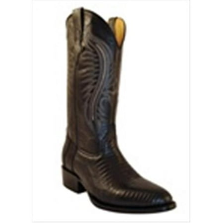 Mens Genuine Teju Lizard Round Toe Boots Black 9.5D