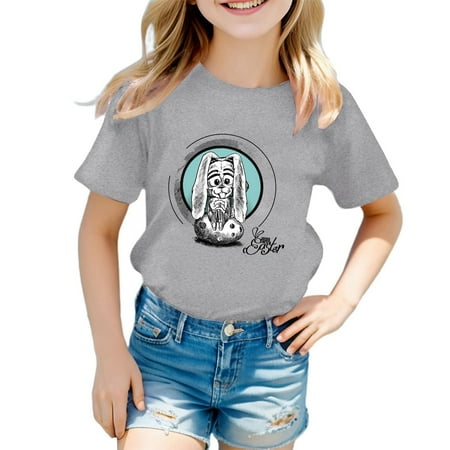 Girls Tops Easter Summer Short Sleeve Bunny Cute Graphic Round Neck Fashion Casual Style Girls Shirts
Girls Tops Easter Summer Short Sleeve Bunny Cute Graphic Round Neck Fashion Casual Style Girls Shirts