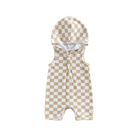 Suanret Infant Baby Girl Boy Summer Hooded Romper Casual Sleeveless Checkerboard Print One-Piece Jumpsuit Yellow 6-12 Months
Suanret Infant Baby Girl Boy Summer Hooded Romper Casual Sleeveless Checkerboard Print One-Piece Jumpsuit Yellow 6-12 Months