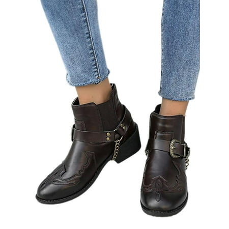 Baloco Womens Winter Buckle Ankle Booties Vintage Outdoor Shoes Ladies Block Pointed Toe Martin Boots
Baloco Womens Winter Buckle Ankle Booties Vintage Outdoor Shoes Ladies Block Pointed Toe Martin Boots
