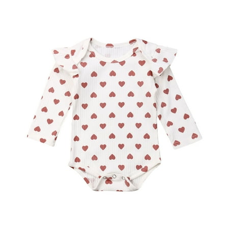 Canrulo Infant Baby Girls Romper Bodysuit Heart Ruffle Long Sleeve Jumpsuit Outfits Casual Clothes White 0-3 Months
Canrulo Infant Baby Girls Romper Bodysuit Heart Ruffle Long Sleeve Jumpsuit Outfits Casual Clothes White 0-3 Months