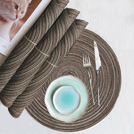 Augper 4-Piece Round Woven Placemats 15-Inch Kitchen Table Runners Adaptable To Plates Bowl Mats Cups And Other Insulated Placemats
Augper 4-Piece Round Woven Placemats 15-Inch Kitchen Table Runners Adaptable To Plates Bowl Mats Cups And Other Insulated Placemats