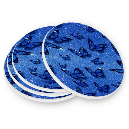 Round Coasters Modern Style Ceramic Coaster Waterproof and Durable Drink Coaster Coasters set of 4 Customizable Coasters 4pcs Blue Butterflies
Round Coasters Modern Style Ceramic Coaster Waterproof and Durable Drink Coaster Coasters set of 4 Customizable Coasters 4pcs Blue Butterflies