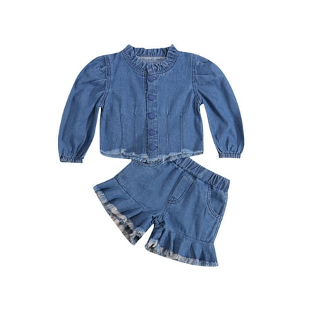 Canrulo Fashion Toddler Baby Girls 2pcs Clothes Denim Long Puff Sleeve Single Breasted Jacket Tops Shorts Sets Blue 3-4 Years
Canrulo Fashion Toddler Baby Girls 2pcs Clothes Denim Long Puff Sleeve Single Breasted Jacket Tops Shorts Sets Blue 3-4 Years