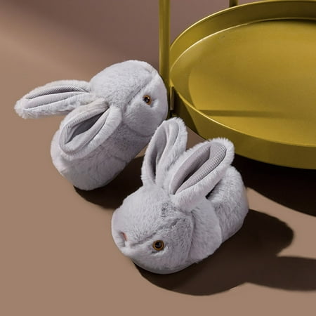 Fashion Cute Autumn And Winter Girls Slippers Flat Bottom Soft Warm And Comfortable Solid Color Cartoon Rabbit Shape Gray 150
Fashion Cute Autumn And Winter Girls Slippers Flat Bottom Soft Warm And Comfortable Solid Color Cartoon Rabbit Shape Gray 150