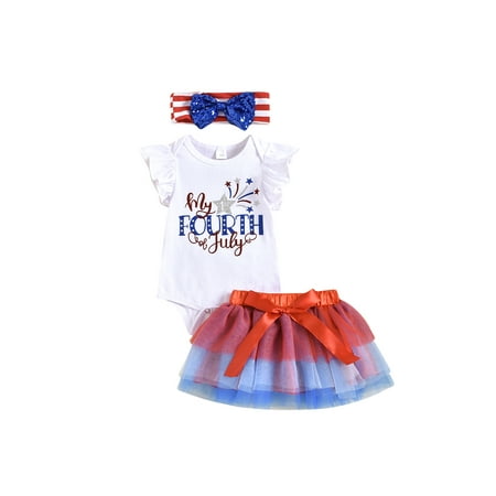 aturustex 4th of July 3Pcs Baby Independence Day Outfit Star/Flag Print Ruffled-Sleeve Romper + Tutu Skirt + Headband for Toddler Girls 0-18 Months
aturustex 4th of July 3Pcs Baby Independence Day Outfit Star/Flag Print Ruffled-Sleeve Romper + Tutu Skirt + Headband for Toddler Girls 0-18 Months