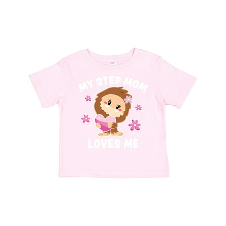 Inktastic My Step Mom Loves Me with Bigfoot Gift Toddler Toddler Girl T-Shirt
