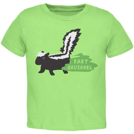 Fart Squirrel Skunk Lime Green Toddler T-Shirt - 2T
