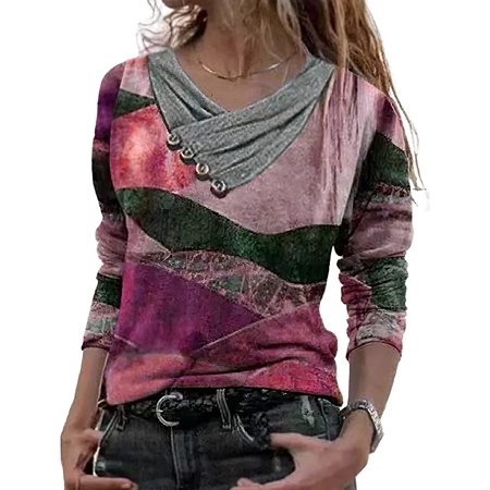 PIKADINGNIS Womens Vintage Chest Buttons Wave Print T-Shirt V-neck Cross Casual Long Sleeves Shirts for Women Tops Fall Tunic Sweatshirt
PIKADINGNIS Womens Vintage Chest Buttons Wave Print T-Shirt V-neck Cross Casual Long Sleeves Shirts for Women Tops Fall Tunic Sweatshirt