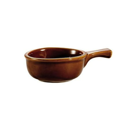 CAC China OC-15-H 15 oz. Ceramic Accessories Onion Soup Crock/Brown Case of 2 Dozen