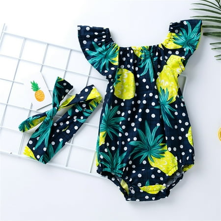 Hunpta Infant Clothes Girls Baby Headbands Romper Ruffle Floral Girls Romper&Jumpsuit