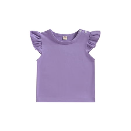 Suanret Kids Toddler Girls Summer T-Shirt Fly Sleeve Round Neck Solid Color Casual Loose Spring Summer Tops Purple 2-3 Years
Suanret Kids Toddler Girls Summer T-Shirt Fly Sleeve Round Neck Solid Color Casual Loose Spring Summer Tops Purple 2-3 Years