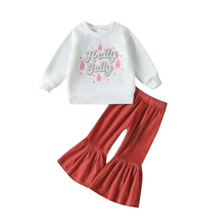 Meihuida Christmas Baby Girls Trousers Outfits Letter Print Long Sleeve Sweatshirt and Casual Flare Pants Set
Meihuida Christmas Baby Girls Trousers Outfits Letter Print Long Sleeve Sweatshirt and Casual Flare Pants Set