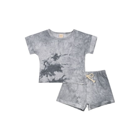 Canrulo Toddler Baby Boy Outfit Tie Dye Printed Short Sleeve Top T-Shirt and Drawstring Shorts Clothes Gray 18-24 Months
Canrulo Toddler Baby Boy Outfit Tie Dye Printed Short Sleeve Top T-Shirt and Drawstring Shorts Clothes Gray 18-24 Months