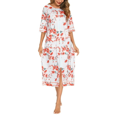 Cindysus Ladies Casual Floral Bathrobes Women Loose Robes Zip-up Summer Crew Neck Pajamas Housedress
Cindysus Ladies Casual Floral Bathrobes Women Loose Robes Zip-up Summer Crew Neck Pajamas Housedress