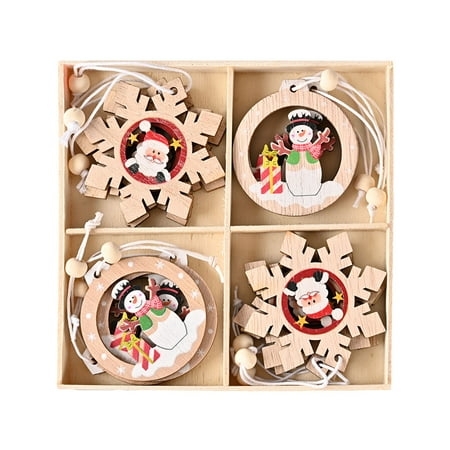 12Pcs Christmas Tree Ornament Set Wooden Santa Snowman Snowflake Hanging Pendant
12Pcs Christmas Tree Ornament Set Wooden Santa Snowman Snowflake Hanging Pendant