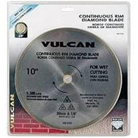 Vulcan 5813829 10 in. Continuous Rim Diamond Cutting Edge Blade