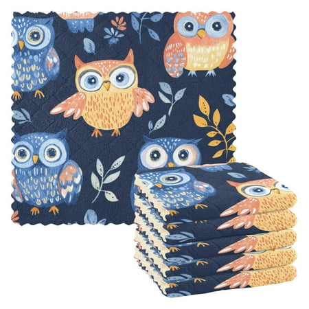 6 Pack Kitchen Dish Towels 11 Inch x 11 Inch Reusable Cleaning Cloths for Washing Dishes Dish Cloths for Drying Dishes Blue Owls
6 Pack Kitchen Dish Towels 11 Inch x 11 Inch Reusable Cleaning Cloths for Washing Dishes Dish Cloths for Drying Dishes Blue Owls