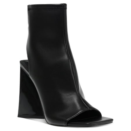 Steve Madden Transfer Women s Leather Peep-toe Stretch Heeled Booties