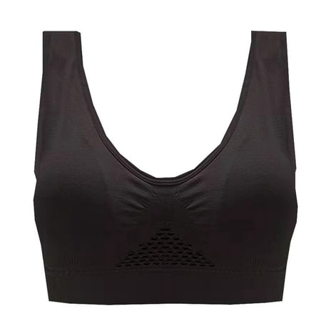

JGGSPWM Ladies Traceless Comfortable No Steel Ring Vest Breathable Gathering Sports Bra Woman Underwear Black XXXXXL