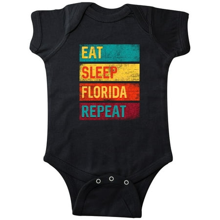 Inktastic Eat Sleep Florida Repeat Vacation Gift Baby Boy or Baby Girl Bodysuit
