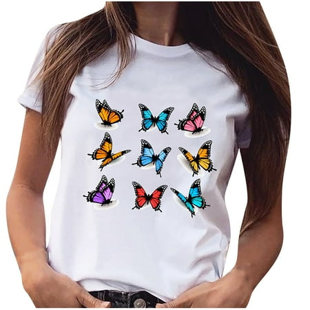 Clearance Ladies Tops White Blouse for Women Women Plus Size Light Butterfly Print Shirt Short Sleeve T -Shirt Blouse Tops Round-Neck Corset Tops for Women White XXL
Clearance Ladies Tops White Blouse for Women Women Plus Size Light Butterfly Print Shirt Short Sleeve T -Shirt Blouse Tops Round-Neck Corset Tops for Women White XXL