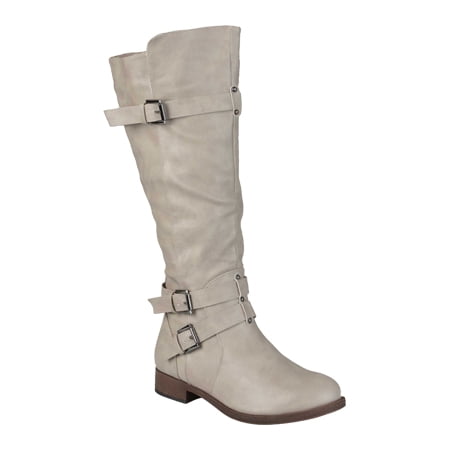 Women s Journee Collection Bite Wide Calf Riding Boot Taupe 7 M