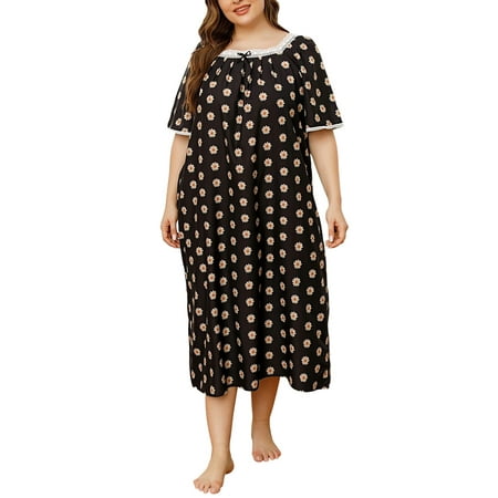 Women s Floral Nightgown Dress Square Neck Short Sleeve Nightdress Sleepwear Baggy Long Dress
Women s Floral Nightgown Dress Square Neck Short Sleeve Nightdress Sleepwear Baggy Long Dress