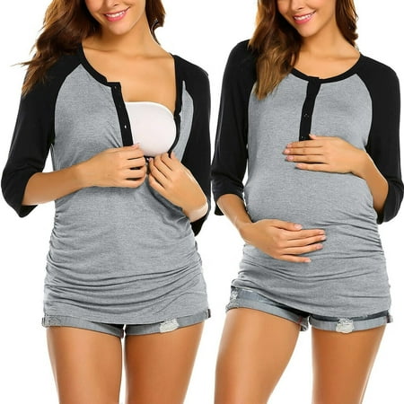 Tangnade Women Maternity 3/4 Sleeve Solid Color Nursing Tops T-shirt For Breastfeeding Maternity Tops
Tangnade Women Maternity 3/4 Sleeve Solid Color Nursing Tops T-shirt For Breastfeeding Maternity Tops