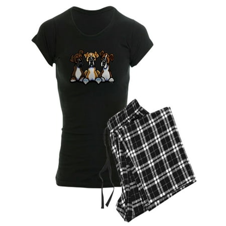 CafePress - Three Boxer Lover - Women s Dark Pajamas