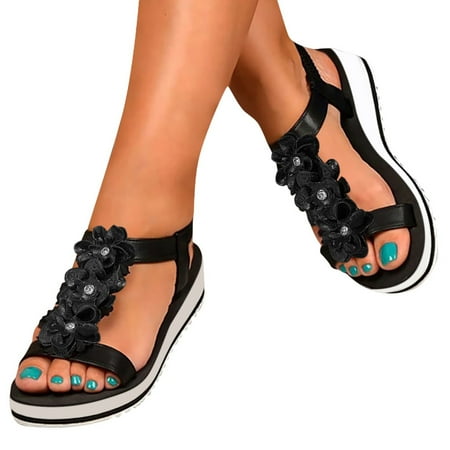 Aayomet Womens Wedge Sandals Shoes Beach Band Flowers Comfortable Fashion Toe Women Breathable Summer Flat Elastic Sandals Black 9.5
Aayomet Womens Wedge Sandals Shoes Beach Band Flowers Comfortable Fashion Toe Women Breathable Summer Flat Elastic Sandals Black 9.5