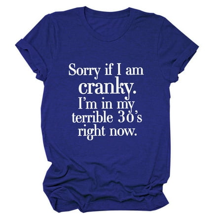 Womens Summer Tops 2023 Women s Casual Funny Letter Printed Round Neck Short Sleeve Tops Blouse T-Shirt Turndown Collar Maternity Shirts Blue L
Womens Summer Tops 2023 Women s Casual Funny Letter Printed Round Neck Short Sleeve Tops Blouse T-Shirt Turndown Collar Maternity Shirts Blue L
