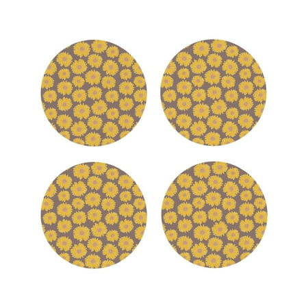 Coasters Set of 4 - Sunflower print Drink Coasters for Tabletop Protection Leather Coasters for Living Room Decor and Housewarming Gift Round Shape
Coasters Set of 4 - Sunflower print Drink Coasters for Tabletop Protection Leather Coasters for Living Room Decor and Housewarming Gift Round Shape