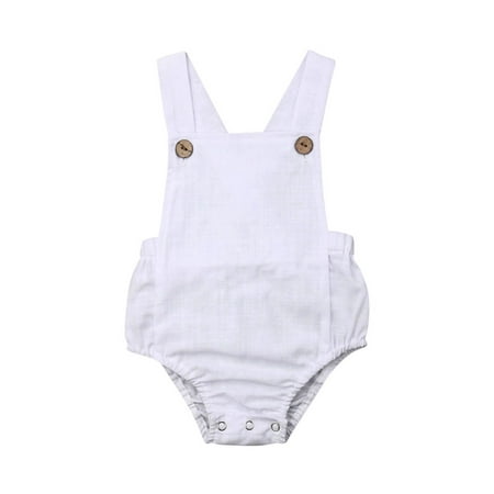 Sunisery Newborn Infant Baby Girls Boys Cotton Romper Sleeveless Sling Solid Color Jumpsuit Summer Sunsuit White 0-3 Months
Sunisery Newborn Infant Baby Girls Boys Cotton Romper Sleeveless Sling Solid Color Jumpsuit Summer Sunsuit White 0-3 Months