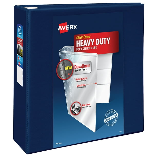 Avery Heavy-Duty View 3 Ring Binder, 4" EZD Rings, Navy Blue