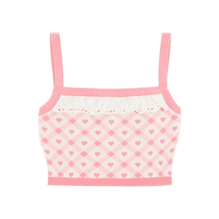 Alessandra Rich Checked Cropped Top Women