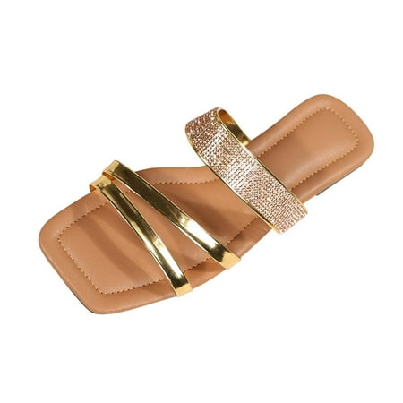 Slippers for Women Women S Summer Rhinestones Non Slip Solid Color Slip On Flat Beach Open Toe Breathable Sandals Shoes Slippers Womens Slippers Artificial Leather Gold 38
Slippers for Women Women S Summer Rhinestones Non Slip Solid Color Slip On Flat Beach Open Toe Breathable Sandals Shoes Slippers Womens Slippers Artificial Leather Gold 38