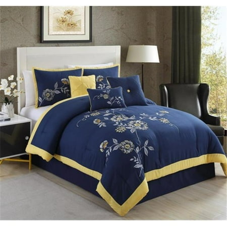 Elight Home 20825Q Violet Embroidery 7 Piece Comforter Set - Queen Elight Home 20825Q Violet Embroidery 7 Piece Comforter Set - Queen