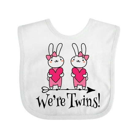 Inktastic Twin Girl Gift Bunny Rabbit Gift Baby Girl Bib