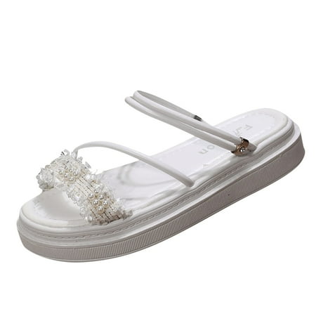 WANYNG Fashion Spring And Summer Thick Soled Women Sandals Flat Casual Style Pearl Elastic Strap Slippers Saltwater Sandals Womens 7 Clear Strap Sandals Flat
WANYNG Fashion Spring And Summer Thick Soled Women Sandals Flat Casual Style Pearl Elastic Strap Slippers Saltwater Sandals Womens 7 Clear Strap Sandals Flat