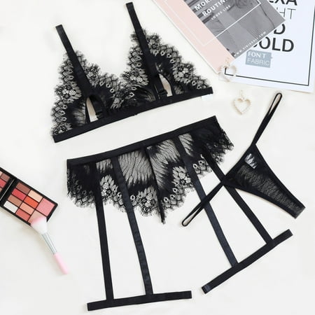 Fengqque Sexy Women Embroidery Lace Collar Wireless Bra Sexy Lingerie Thong Set Underwear
Fengqque Sexy Women Embroidery Lace Collar Wireless Bra Sexy Lingerie Thong Set Underwear