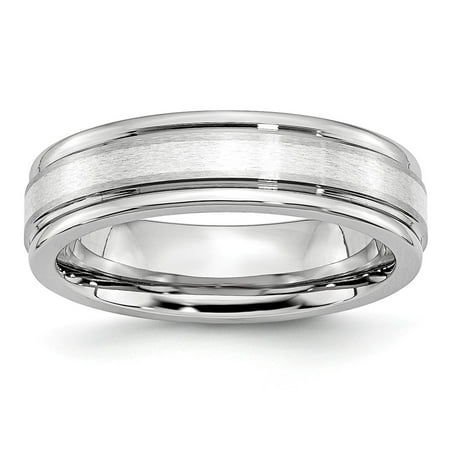 Mia Diamonds Cobalt 925 Sterling Silver Inlay Satin and Polished 6mm Wedding Engagement Band Ring Size - 12