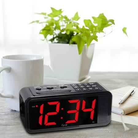 Equity by Lacrosse Quick-Set LED Alarm Clock, Black