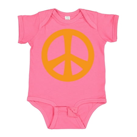 Inktastic Peace Sign Symbol Orange Gift Baby Boy or Baby Girl Bodysuit