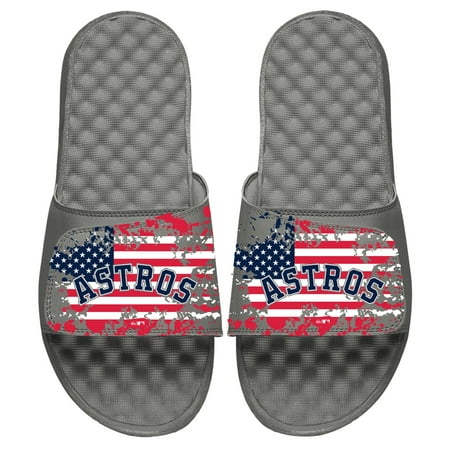 Men s ISlide Gray Houston Astros American Flag Slide Sandals