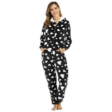 Kayotuas Women Flannel Jumpsuit Pajama Heart Print Soft Warm Hooded One Piece Romper Sleepwear
Kayotuas Women Flannel Jumpsuit Pajama Heart Print Soft Warm Hooded One Piece Romper Sleepwear